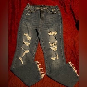 Judy Blue Boyfriend Fit Mid-rise Distressed Jeans Size 9/29